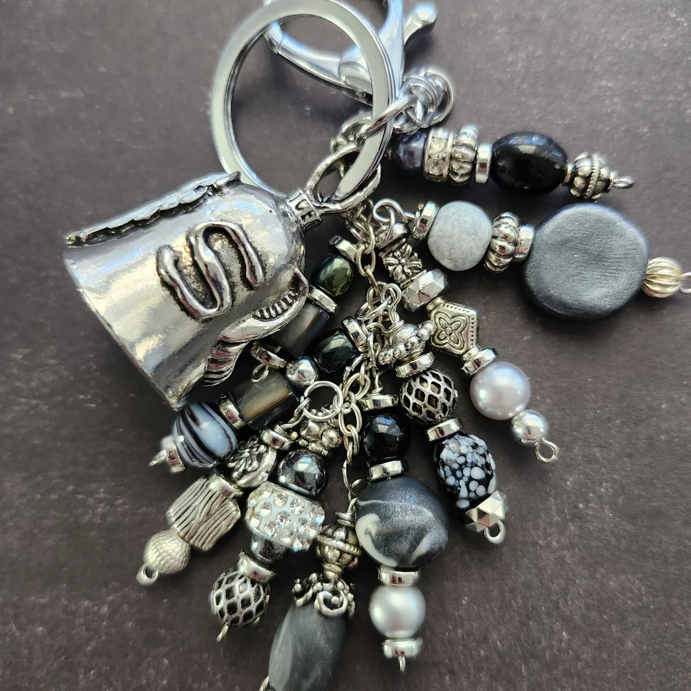 Biker Guardian Bell Angel/Satan Handbag Charm or Keychain Handcrafted